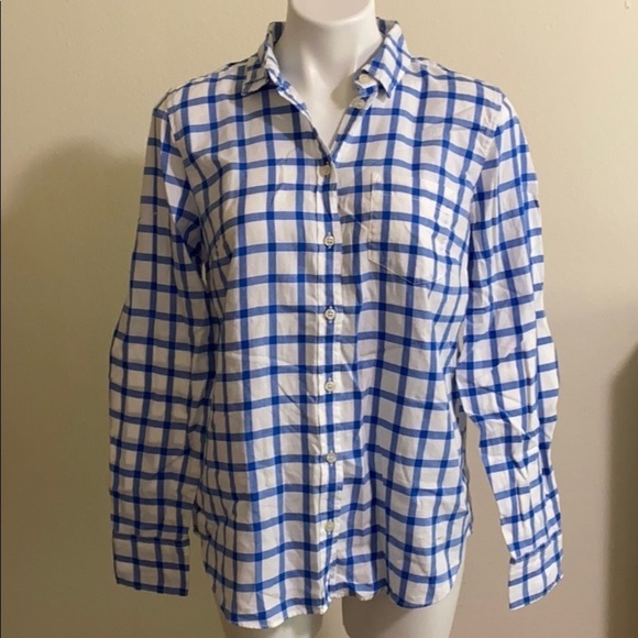 J. Crew Factory Tops - J.CREW plaid button down fannel top size Medium